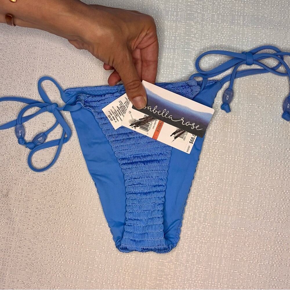 Elegant Blue Ruched Bikini Bottom - Picture 3 of 3